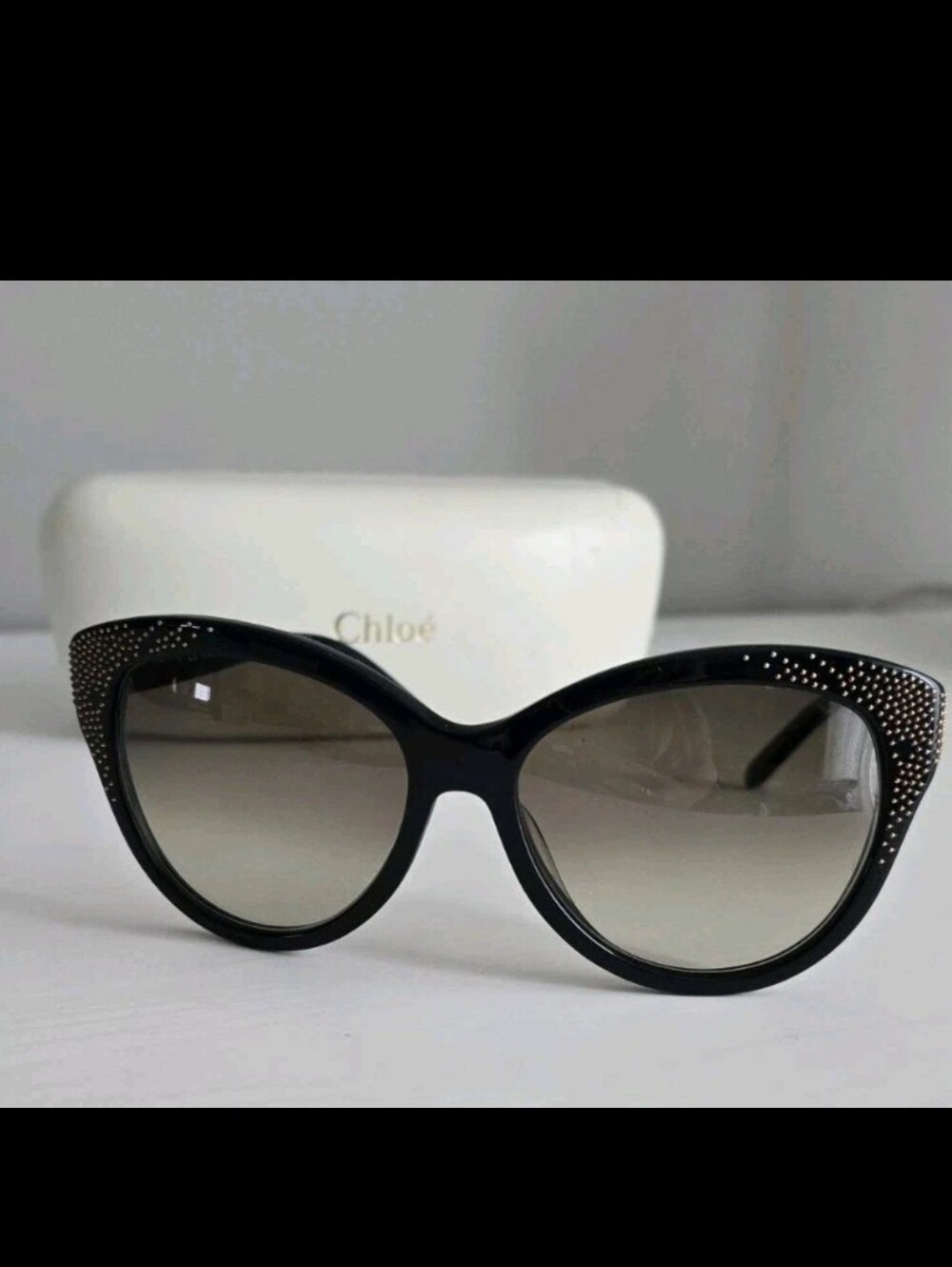CHLOE Cateye CE 627 S 303 Khaki Sunglasses With Case - Picture 2 of 10